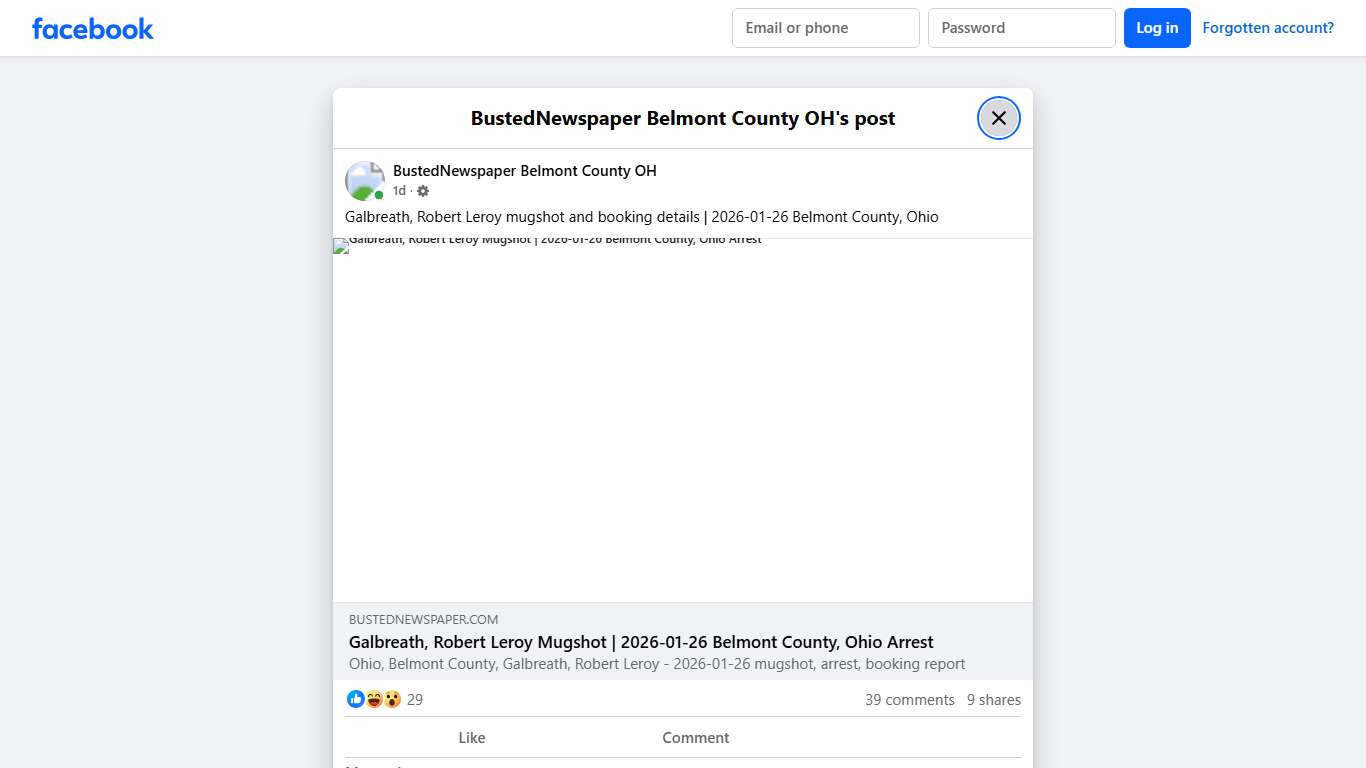Galbreath, Robert... - BustedNewspaper Belmont County OH Facebook